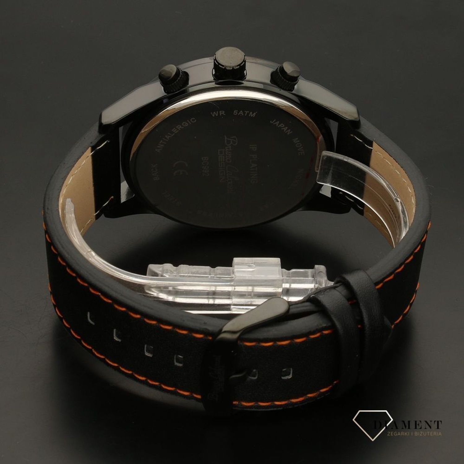 Zegarek męski Bruno Calvani BC992 pasek pomarańczowy.jpg